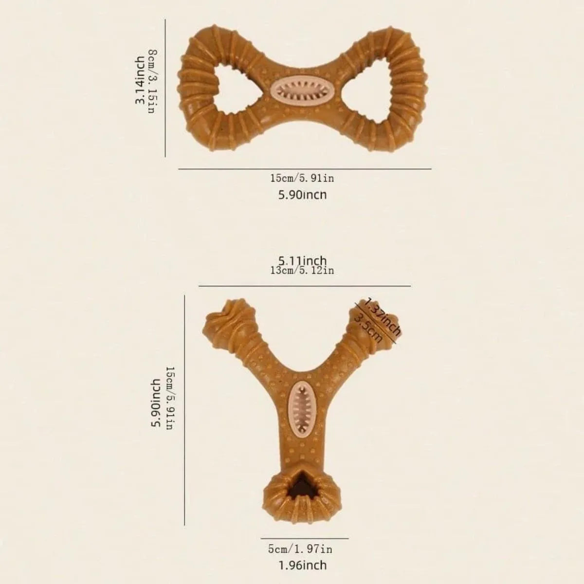 Durable dog chew toy for teeth cleaning in 8-shape and Y-shape designs
