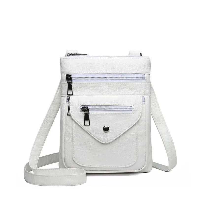 Vertical square-shaped crossbody phone bag in PU leather available in four colours