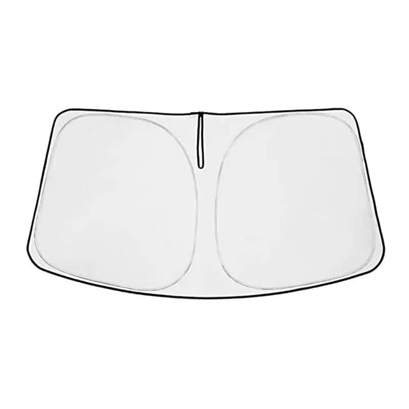 Custom silver tape sunshade cover for a Toyota NOAH XOVY 90 series car windshield