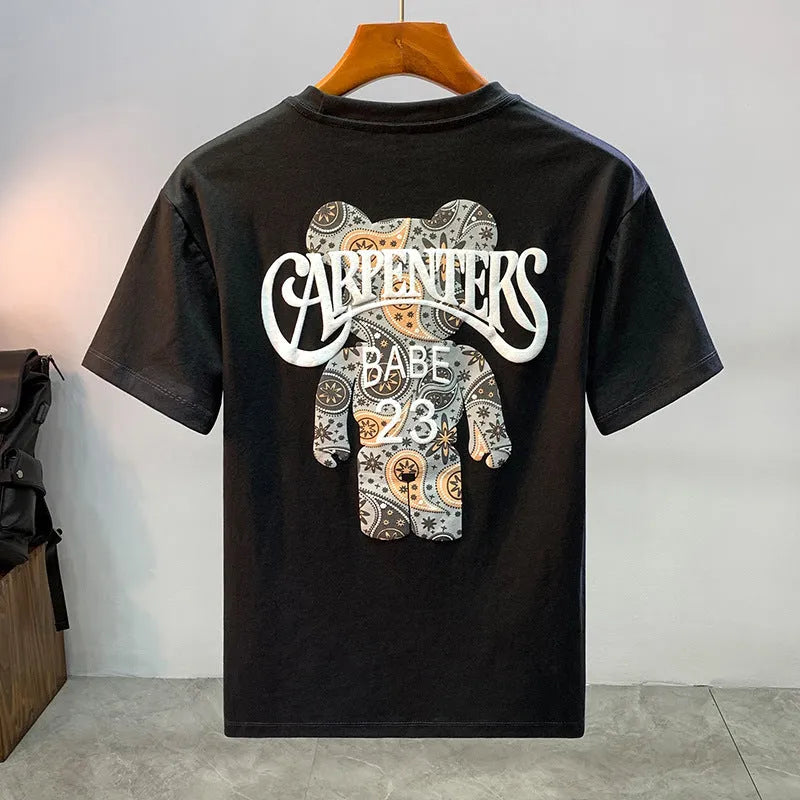 Men's loose casual jacket in polyester with graphic design options in black and white colourways.