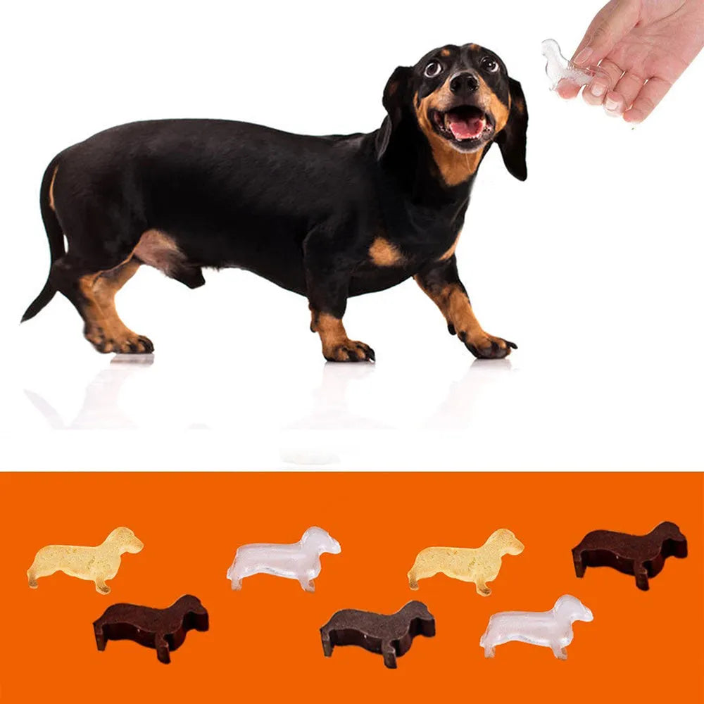 Orange silicone ice mold producing animal-shaped ice cubes for creative drinks