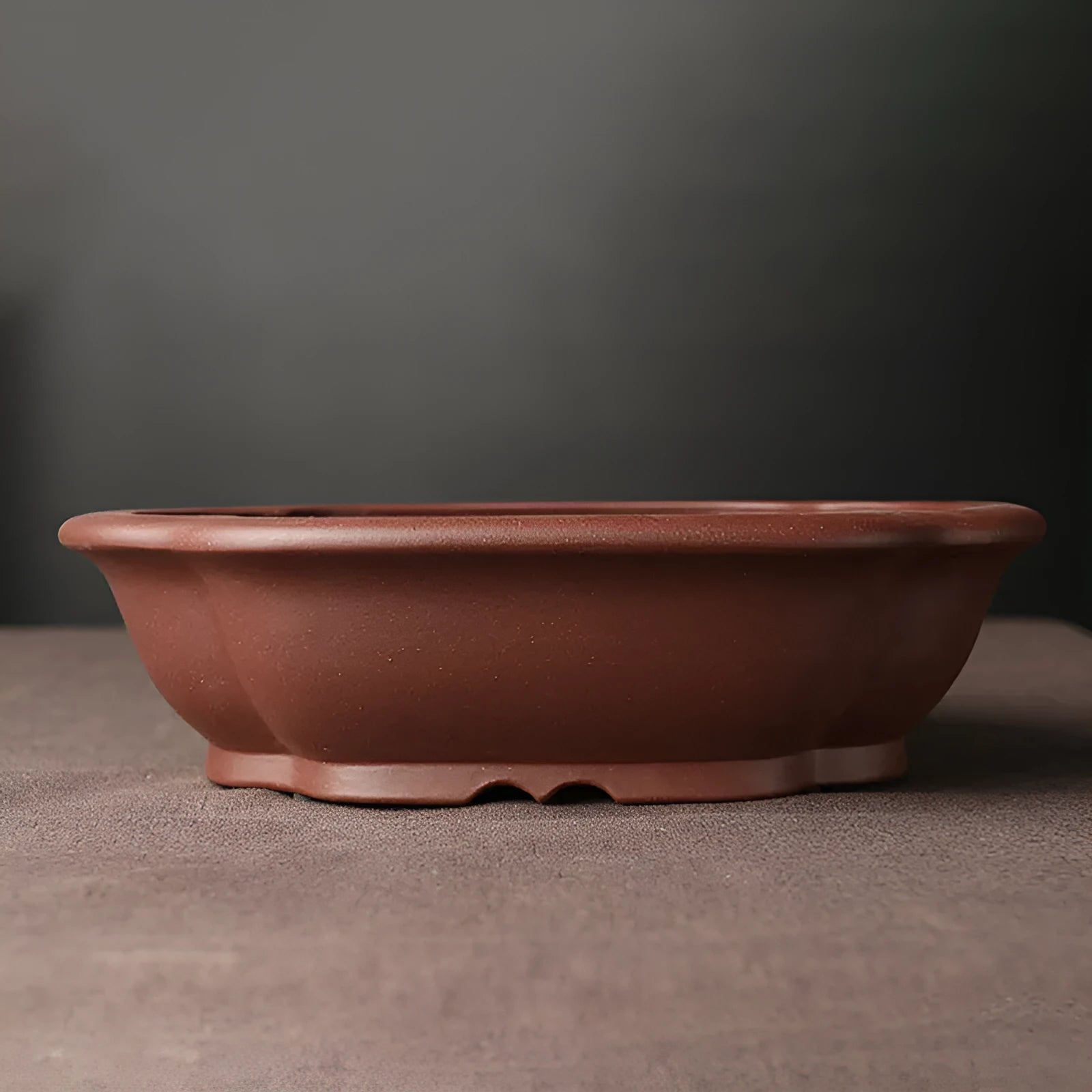 Handmade purple clay bonsai basin 25cm Chinese style ceramic flower pot for succulents