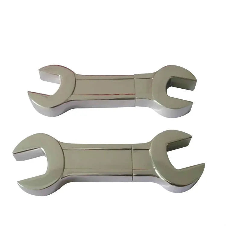 Double-headed plum blossom metal wrench USB 3.0 flash drive in white