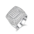 Men's S925 silver platinum-plated moissanite wedding ring with 0.1 carat stone in gift box