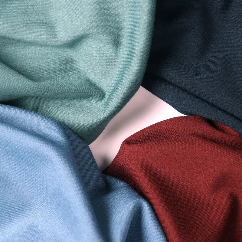 Men's half-high collar long sleeve modal undershirt in solid colour, available in black, white and other shades