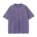 Men's cotton short-sleeved solid colour T-shirt, summer top, size S-XXL, in Washed Black