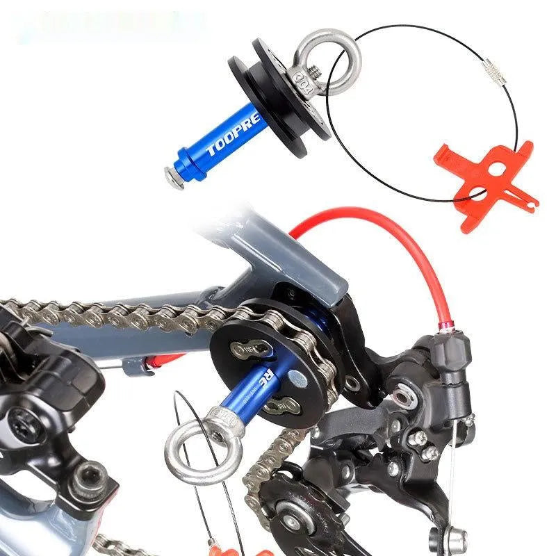 Aluminium bicycle chain holder tool in three versions for washing and tension adjustment