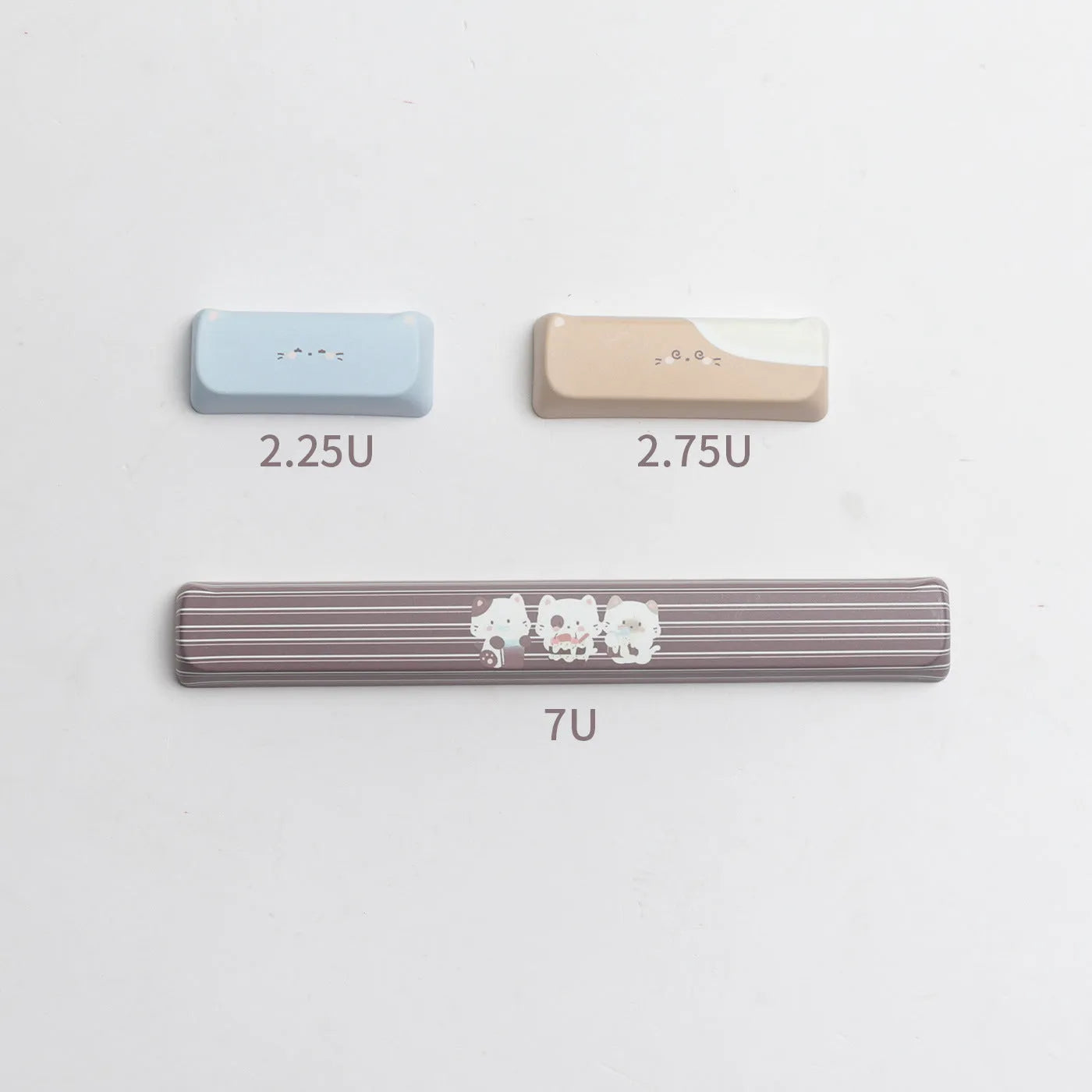 Sea salt cat themed PBT keycap set for mechanical keyboards showing the full 26-key layout.