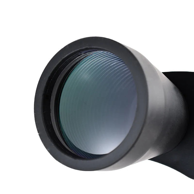 A set of black outdoor binoculars with large 100mm objective lenses and a continuous zoom control for 20-120x magnification.