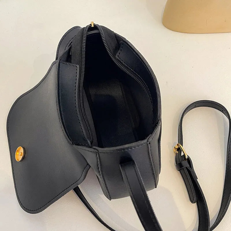 Small square PU crossbody bag for women in black, brown, and coffee with single shoulder strap