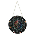 Boxwood wooden decorative pendant ornament in American style, showing one of five available disc designs.