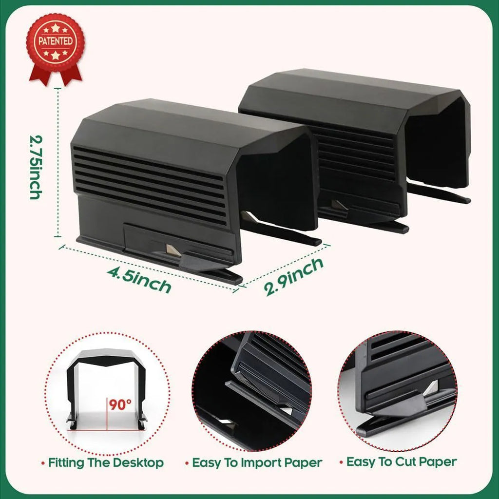 Plastic roll paper cutter in black, red, or green for cutting packaging scrolls and craft paper
