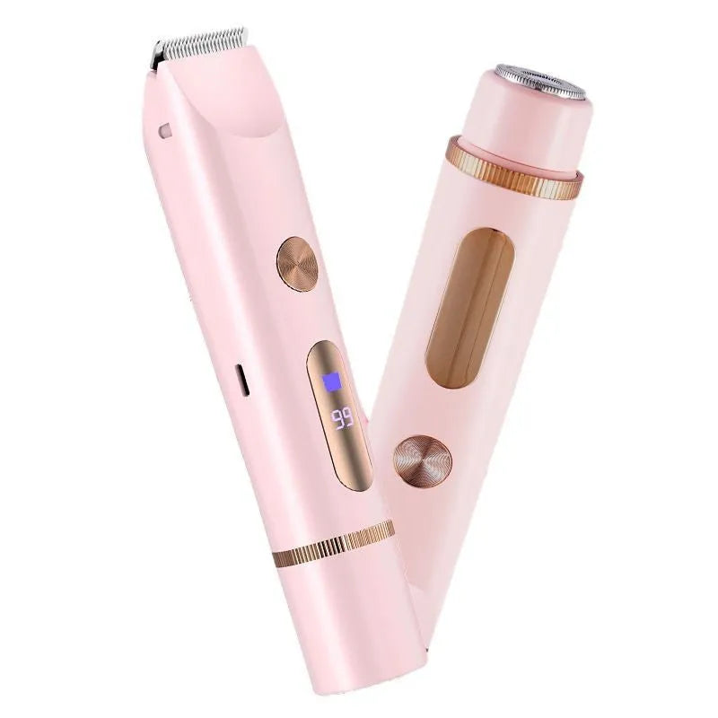 Only Private Parts double-headed electric lady shaver in purple with display screen, mute and USB rechargeable