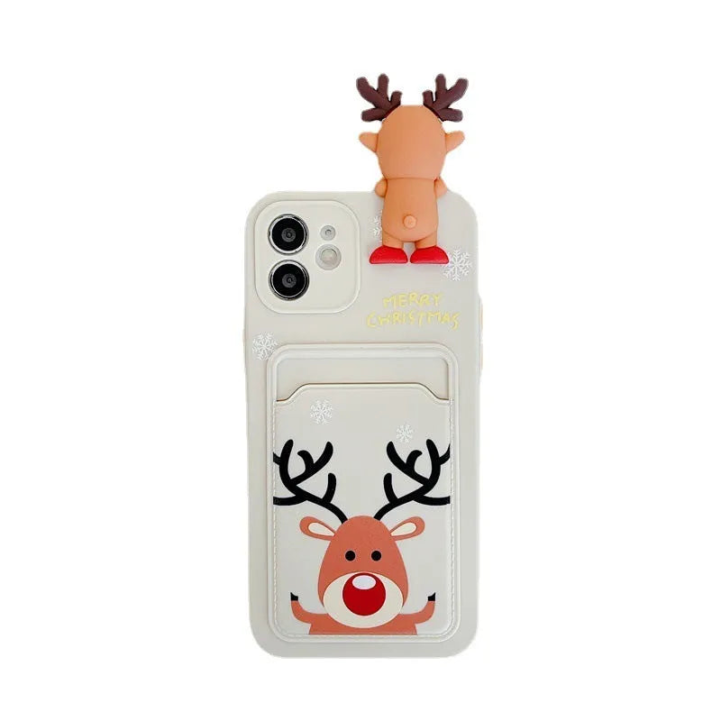 Soft silicone iPhone case with card storage compartment in multiple colour options