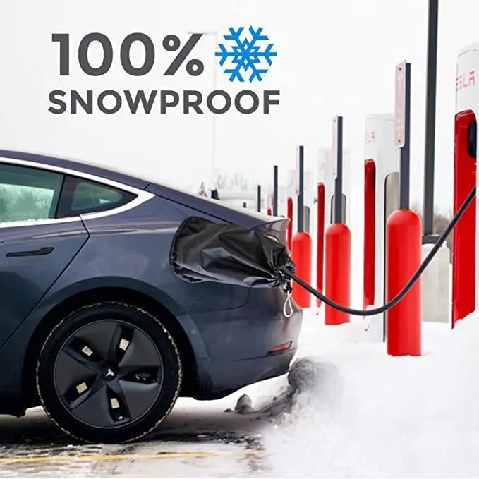 Waterproof cover for new energy vehicle charging in grey colour with drawstring closure