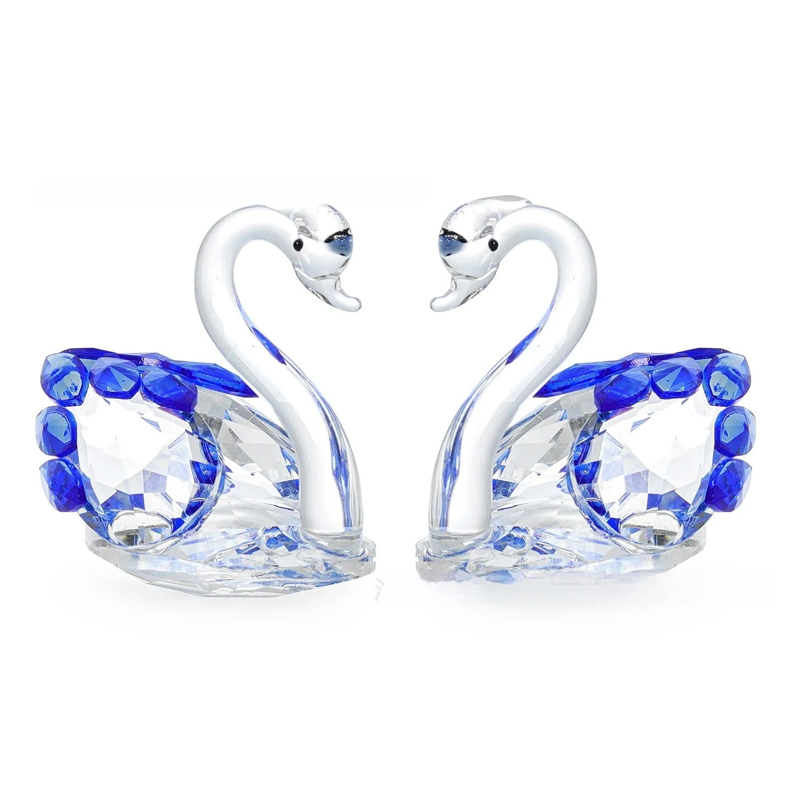 White crystal swan ornament in modern simplicity style with colour options