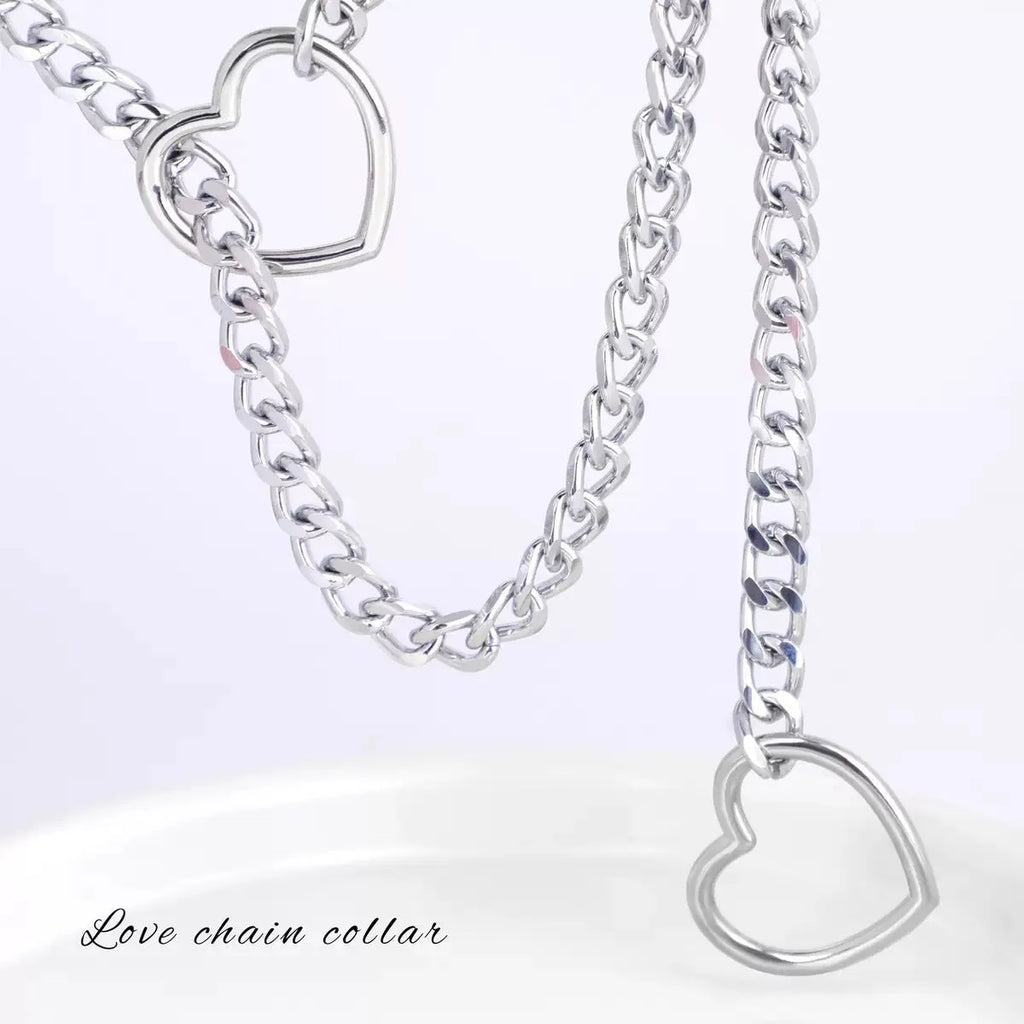 Black heart copper pendant necklace on stainless steel chain, 61-70cm unisex design