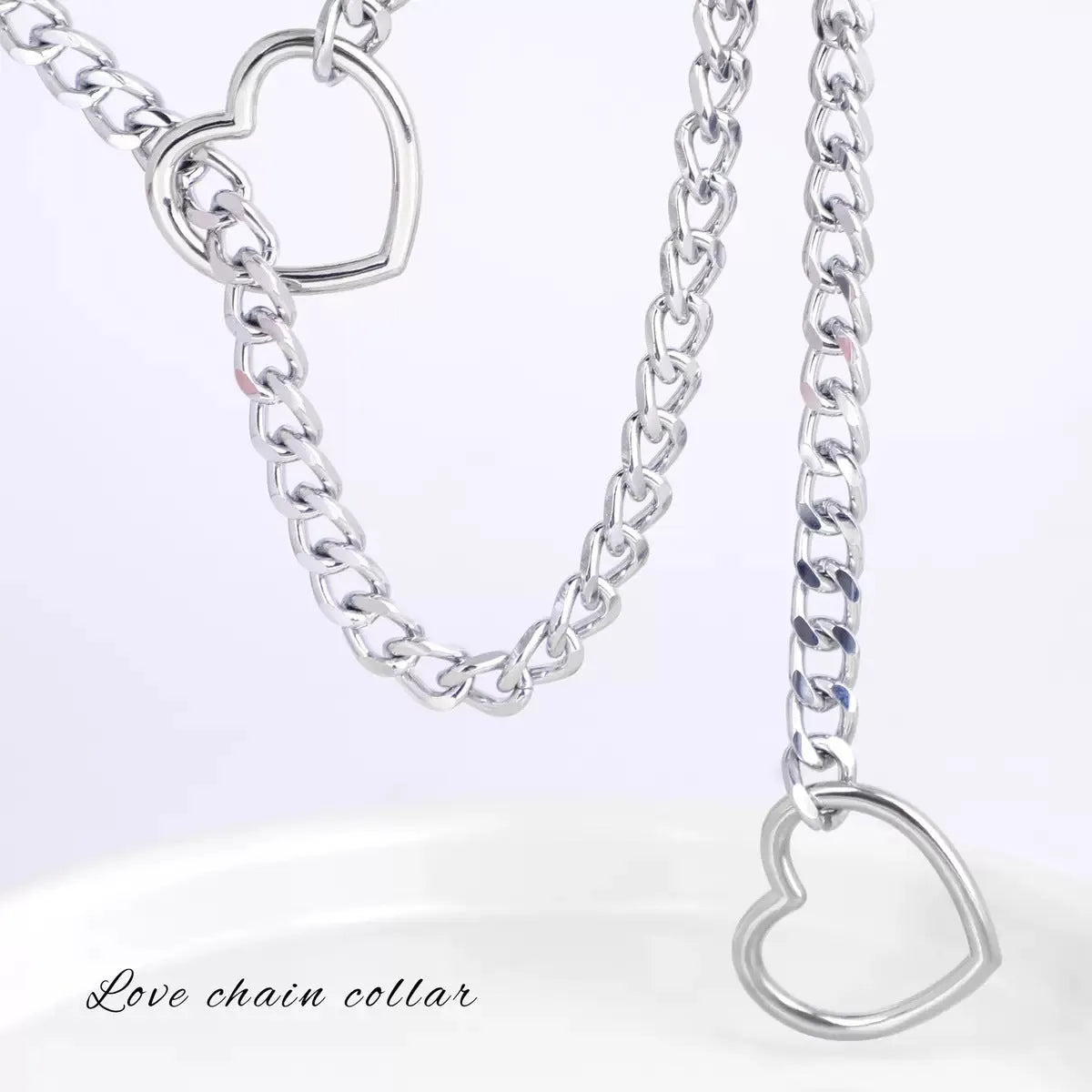 Black heart copper pendant necklace on stainless steel chain, 61-70cm unisex design