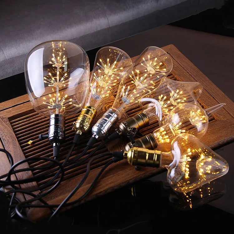 Gypsophila E27 LED decorative bulb with warm yellow light, aluminium body, glass shade