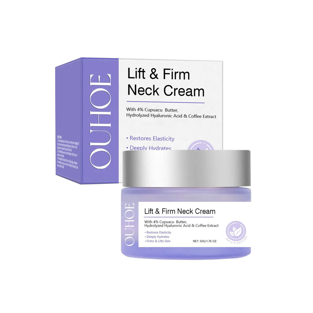 Neck skin cream jar with 50g moisturising and firming formulation containing coffee extract and hyaluronic acid