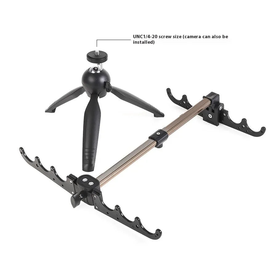 Aluminium alloy ice fishing rod holder bracket with triangle tripod base