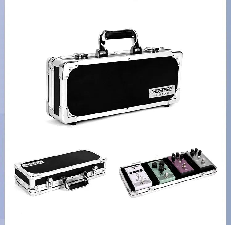 T-EC8 trumpet style guitar effects pedalboard flight case for multi-effect processor protection