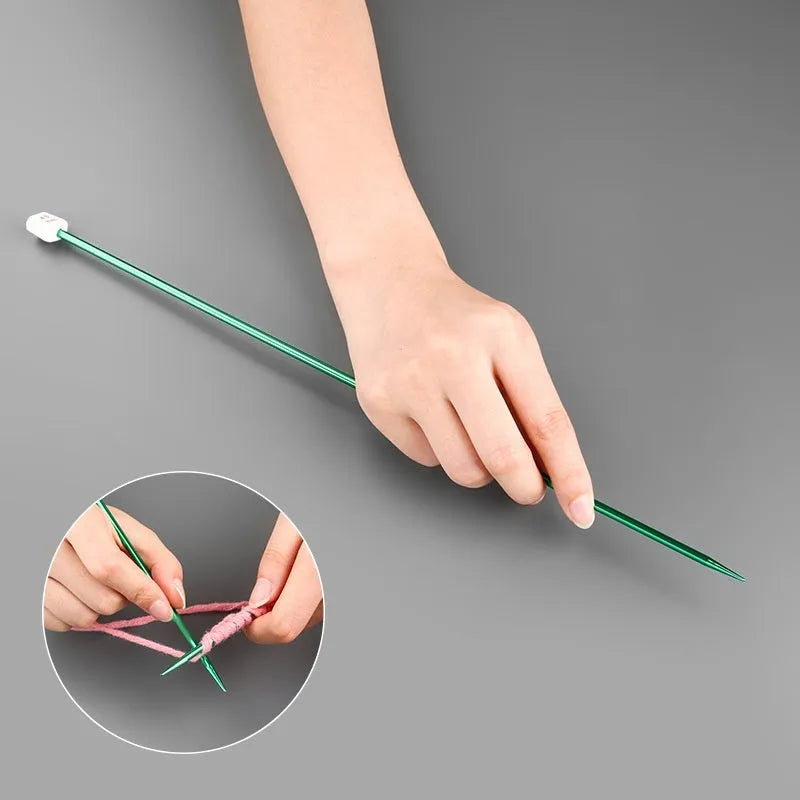 Complete crochet hook set showing 13 different sizes from 2.0mm to 10.0mm with ergonomic handle caps
