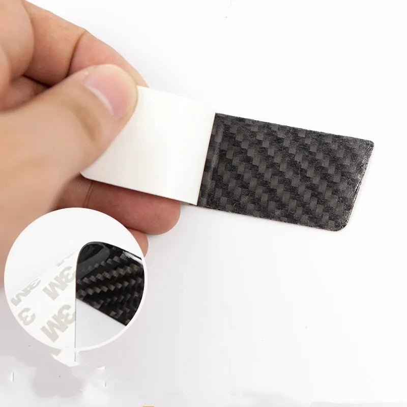 Tesla Model S carbon fibre door handle protection patches with adhesive backing