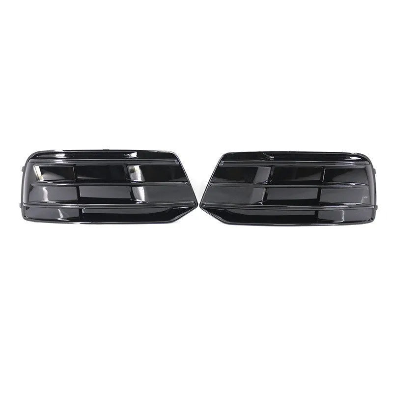 Audi Q5 2018-2022 black ABS plastic front bumper lower grille frame pair, left D154L and right D154R.