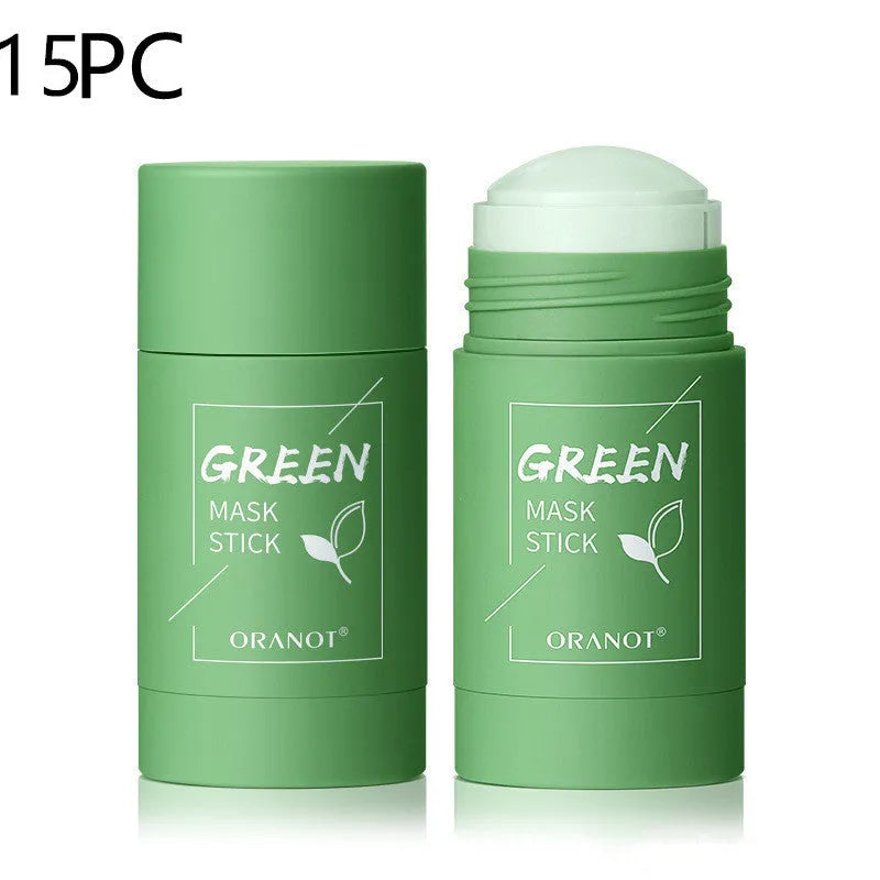 Green tea solid mud mask for deep cleansing and oil control in a washable clay format