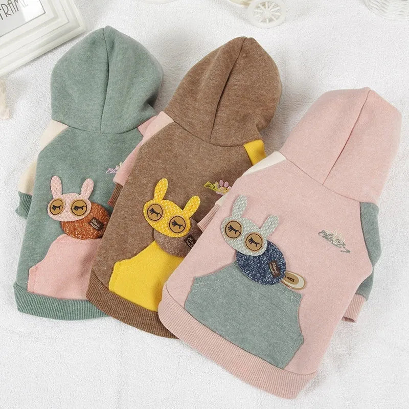 Brown cotton pet sweatshirt for a dog, showing soft knit fabric and casual fit.