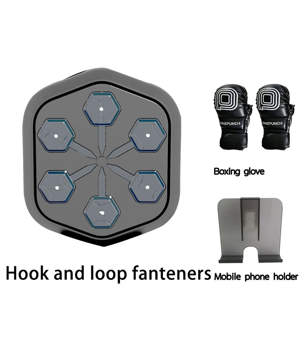 Black smart boxing machine with Bluetooth connectivity and EVA construction for home fitness training