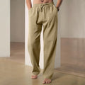 Men's breathable high-waist loose track sweatpants in solid colour polyester fabric