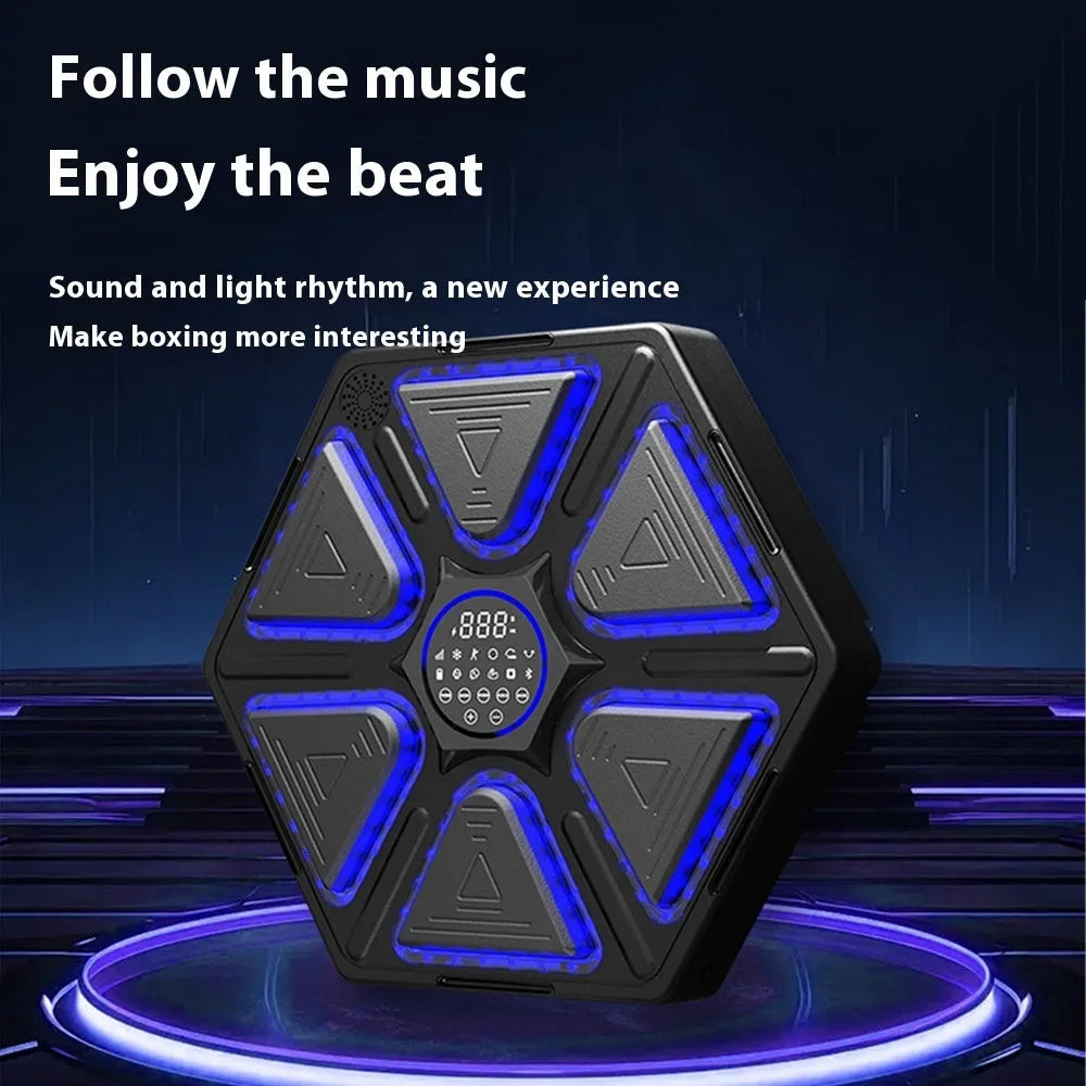 Electronic boxing wall target with music system mounted on wall for home training