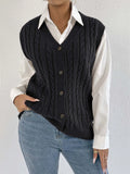 European American leisure outer twist woven vest solid colour deer plush polyester free size coffee