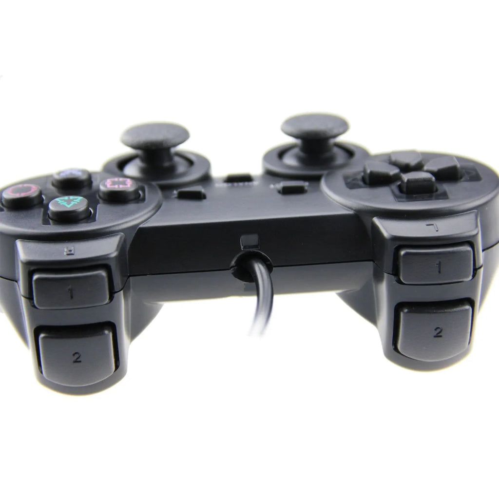 PS2 wired vibration controller with USB connection in bare metal colour options