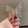 Butterfly design hair clip barrette with alloy construction and electroplated finish