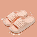 Leaf texture pattern EVA slippers for men and women in various colours on a white background.