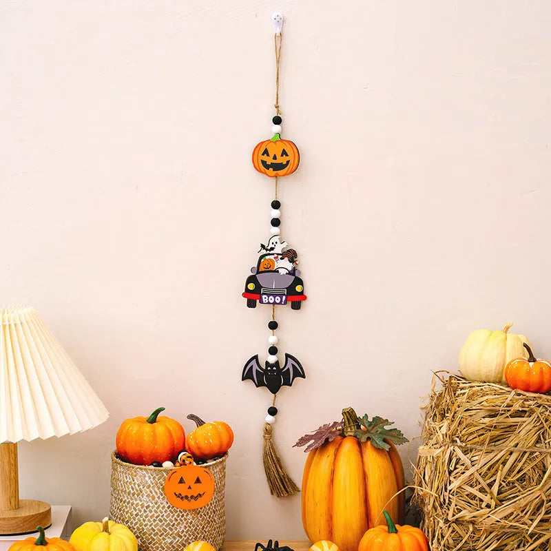 White resin Halloween earring pendant with butterfly tassel, lace, pearl, and rhinestone accents, American European style