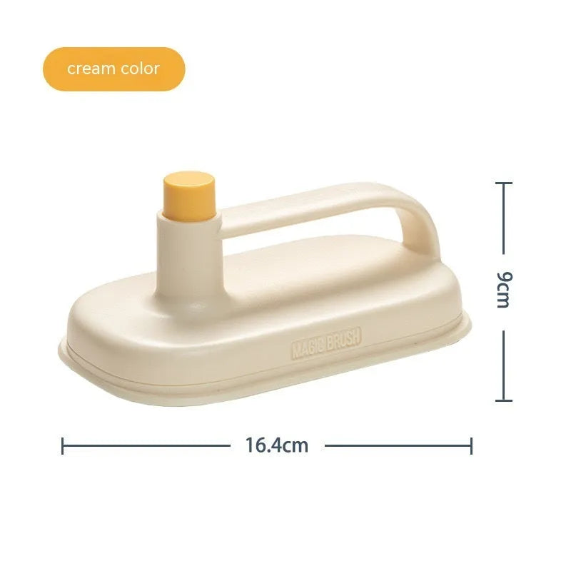 Disposable Magic Cleaning Brush with plastic handle and a pack of 50 white non-woven replacement rags.