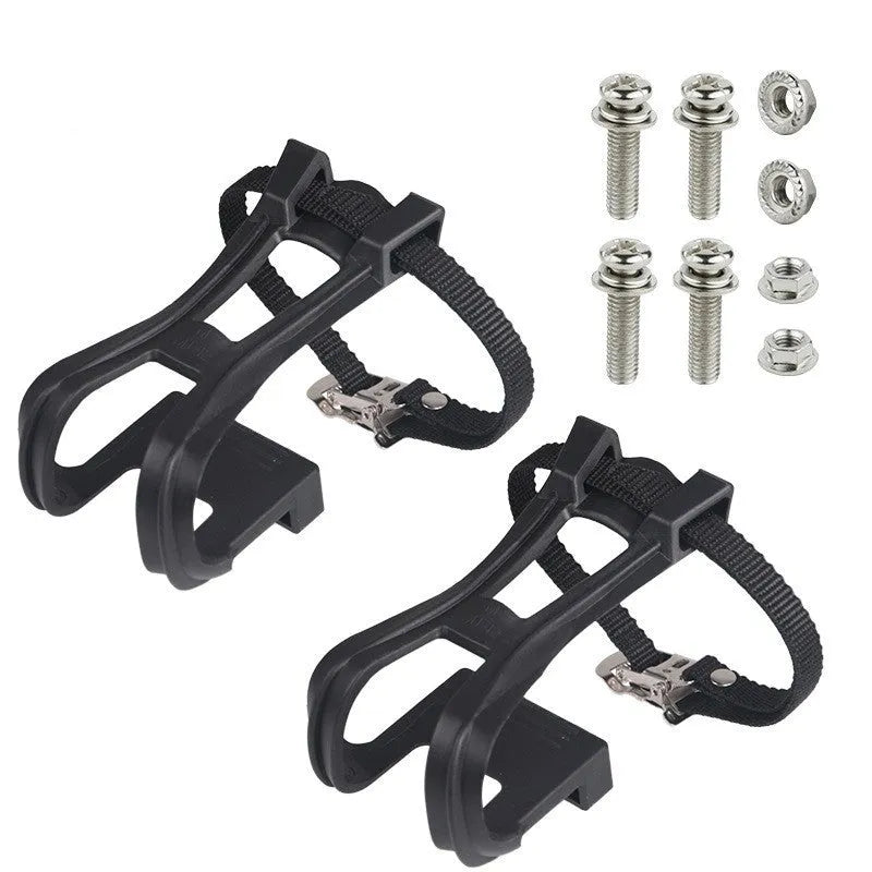 Fitness spinning pedal foot holder rope set with plastic covers, lashings, and metal bolts