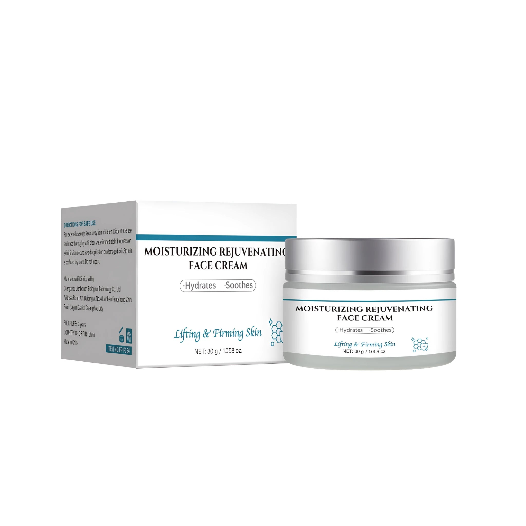 30g jar of FP-F024 anti-ageing cream for face and neck application