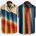 Plus size loose fit men's casual shirt with 3D digital print in cardigan style.
