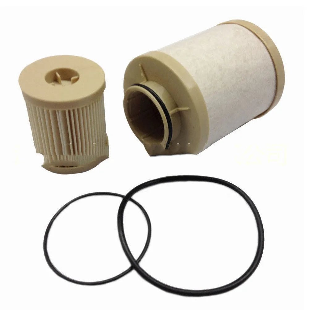 FD4616 diesel fuel filter for Ford 6.0L engine, showing cylindrical shape and part numbers.