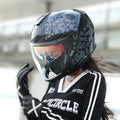 Summer Men's Motorcycle Half Three-quarter Helmet ABS shell double visor Flash Black colour