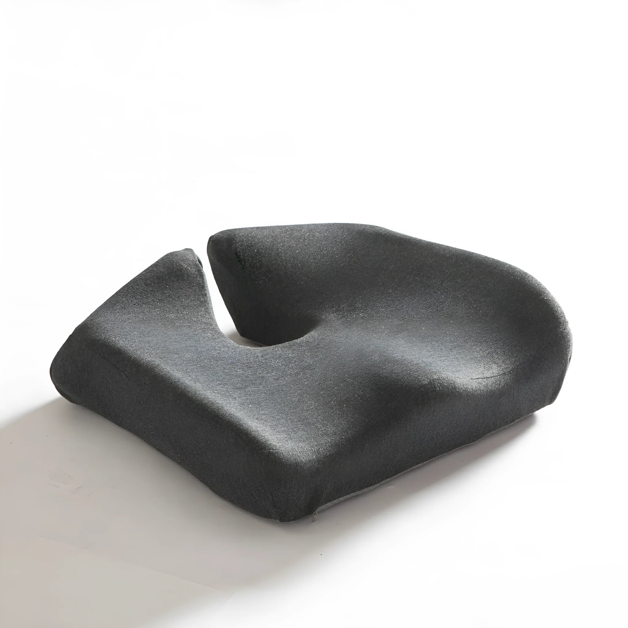 Memory foam office chair cushion in solid colour on a chair, dimensions 36x40x11cm