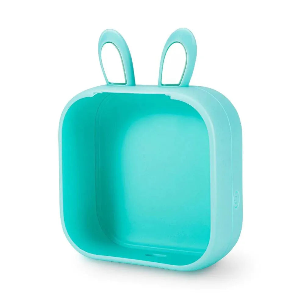 Mini portable USB printer with rabbit ear protective case and non-adhesive paper roll