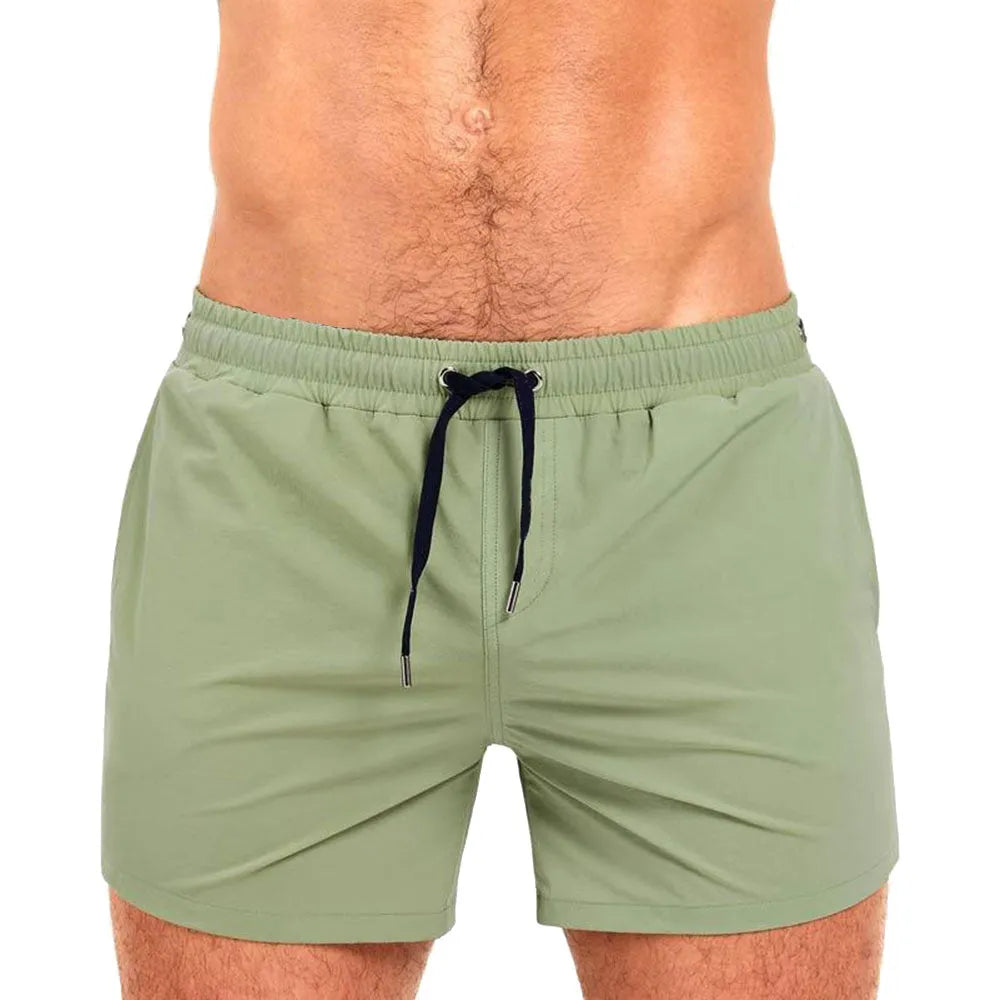 Men's mesh-lined swimming shorts in polyester fabric for sports and fitness