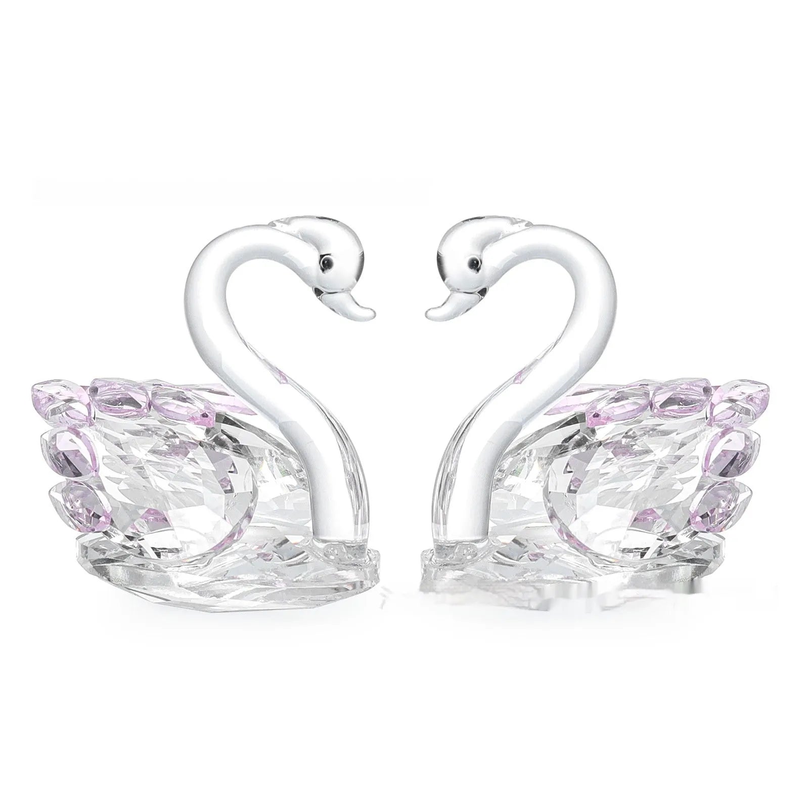White crystal swan ornament in modern simplicity style with colour options