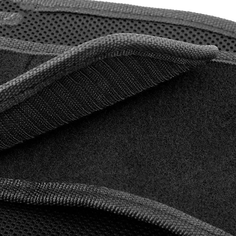 MDL1028 motorcycle waist support harness in black or red colour with adjustable sizing